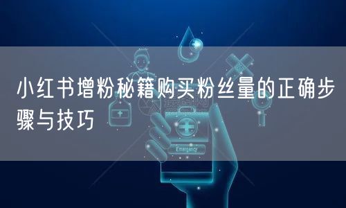 小红书增粉秘籍购买粉丝量的正确步骤与技巧