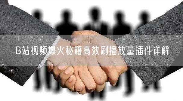 B站视频爆火秘籍高效刷播放量插件详解