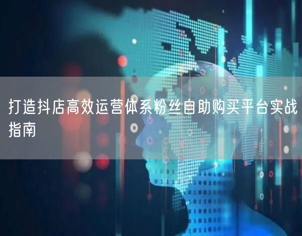 打造抖店高效运营体系粉丝自助购买平台实战指南